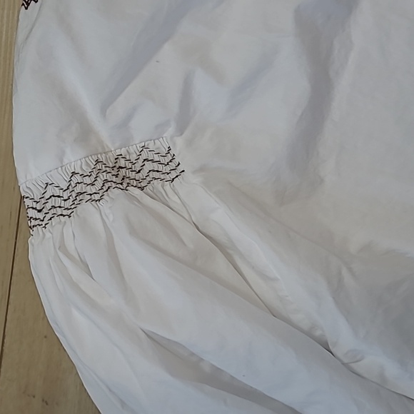 Madewell Embroidered Poplin Balloon Sleeve Top Blouse Cotton White Medium - Picture 8 of 9